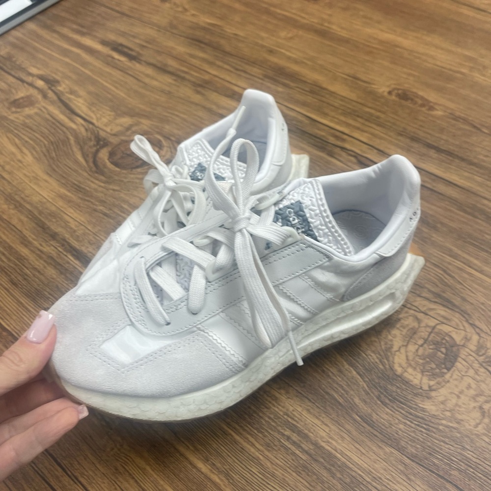 Adidas White and Silver Sneakers